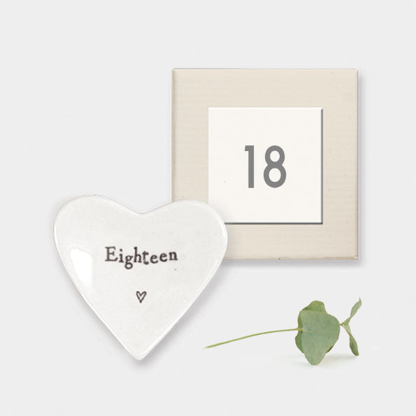 East of India 18th Birthday Porcelain Tiny Heart Dish