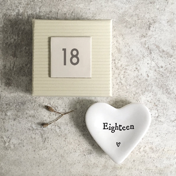 East of India 18th Birthday Porcelain Tiny Heart Dish