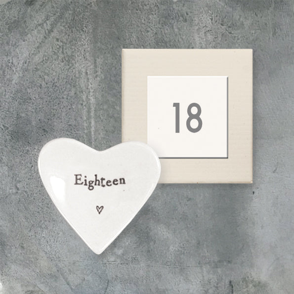East of India 18th Birthday Porcelain Tiny Heart Dish