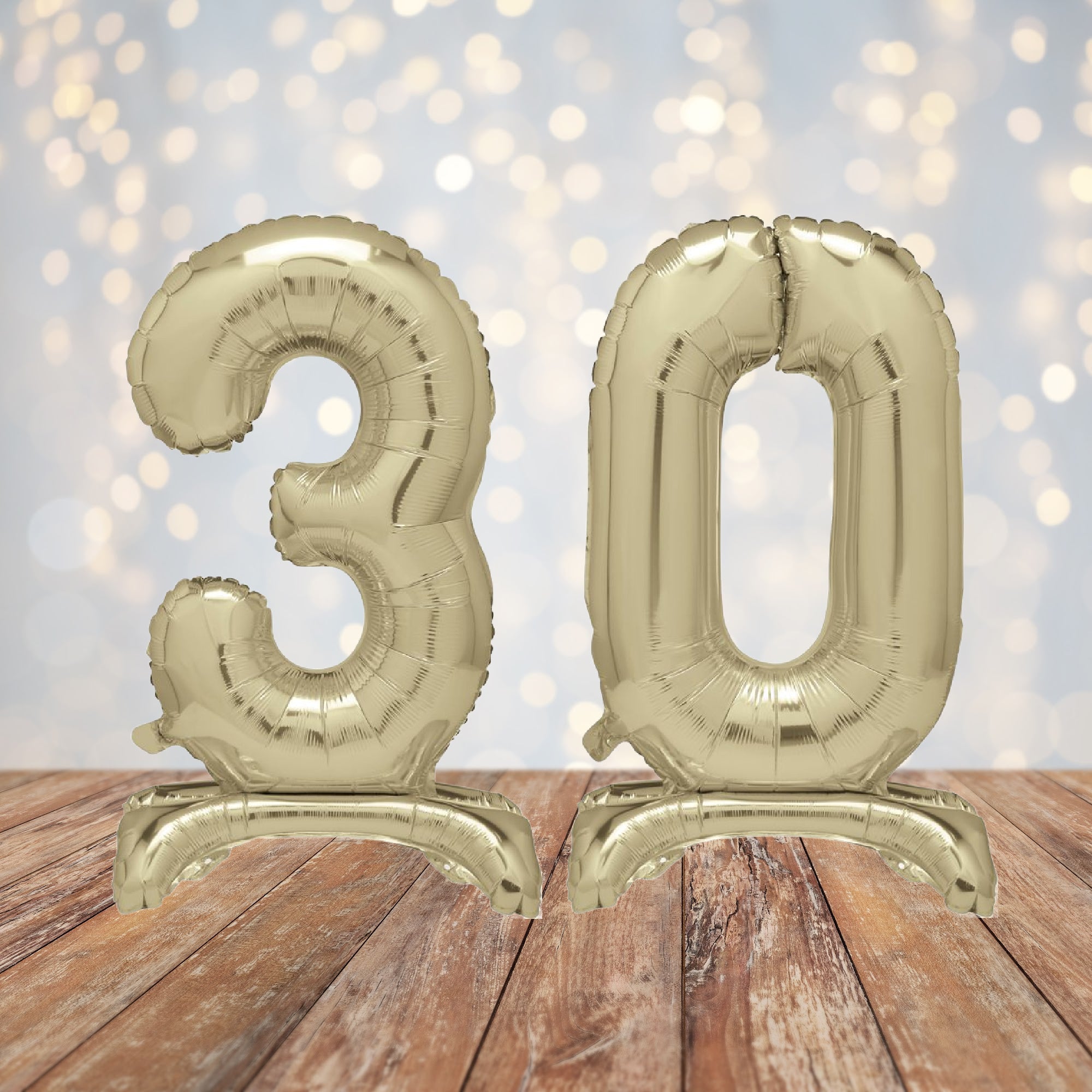 Gold Age 30 Free Standing Foil Balloons