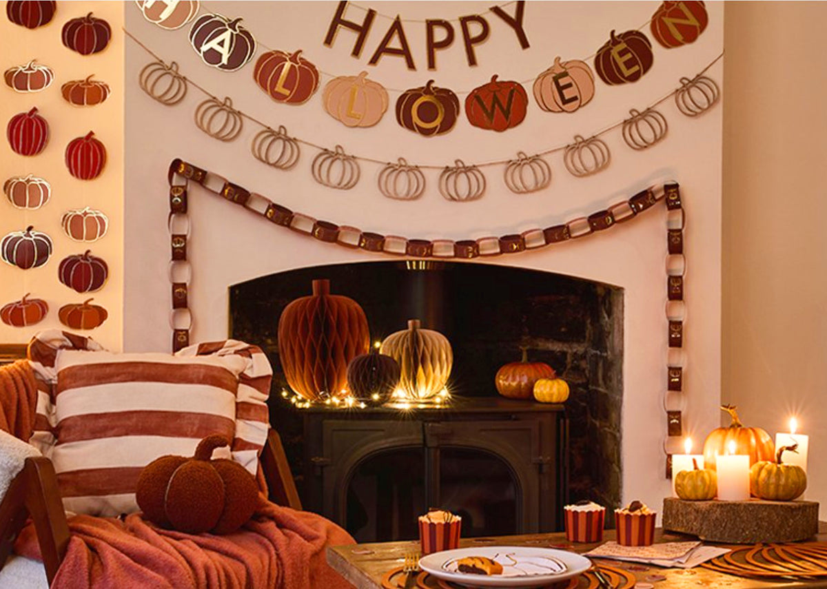 Wooden Pumpkin Garland 2m