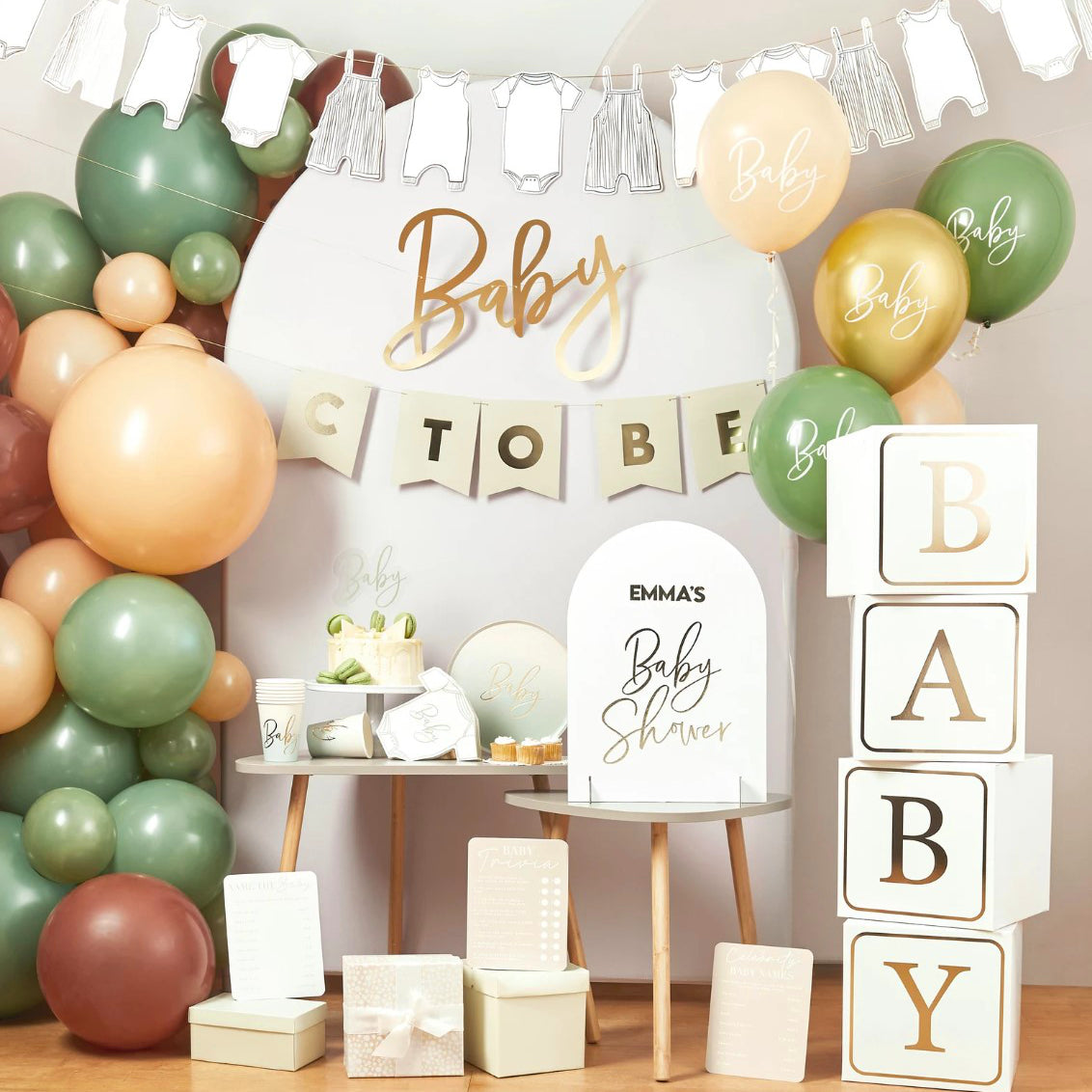 Gold BABY Blocks - Neutral Baby Shower Decorations