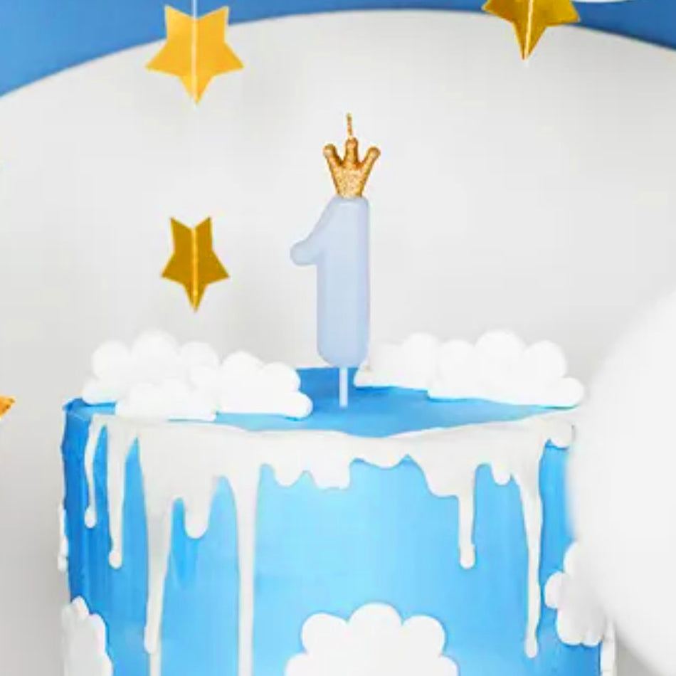 Blue 1st Birthday Candle