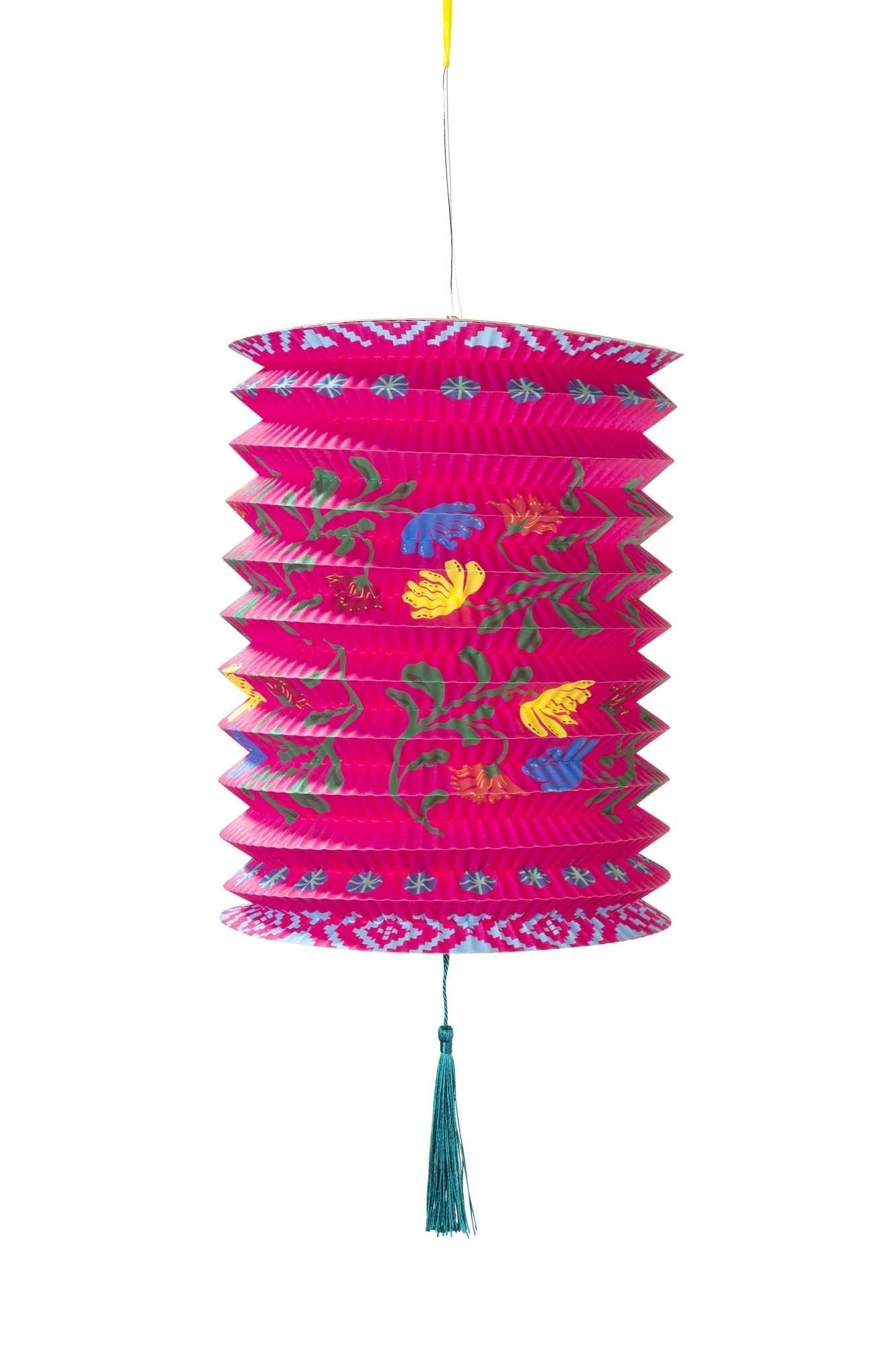 Floral Paper Hanging Lanterns with Tassels Pack of 3 - Talking Tables
