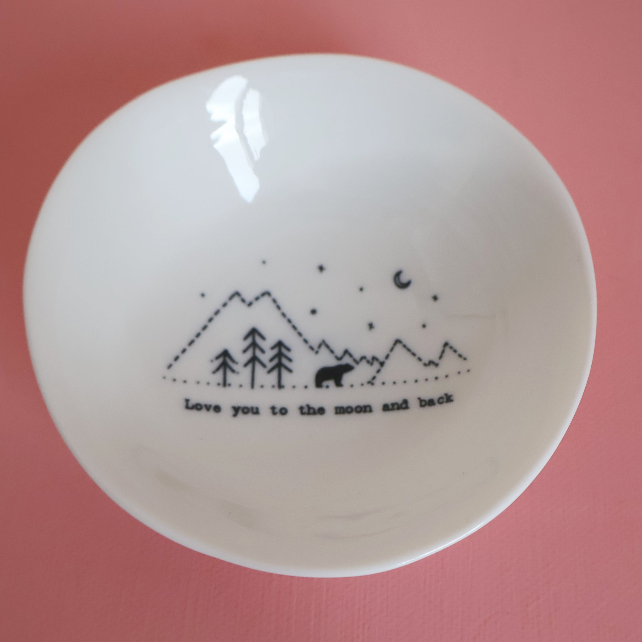 East of India 'Love You To The Moon & Back' Porcelain Trinket Dish