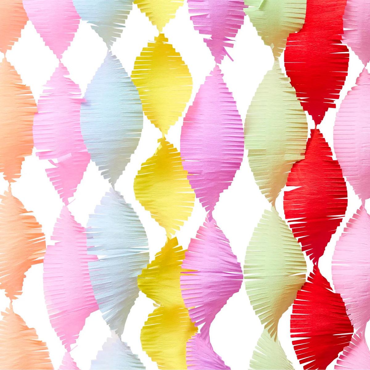 Colourful Crepe Paper Streamers x 8