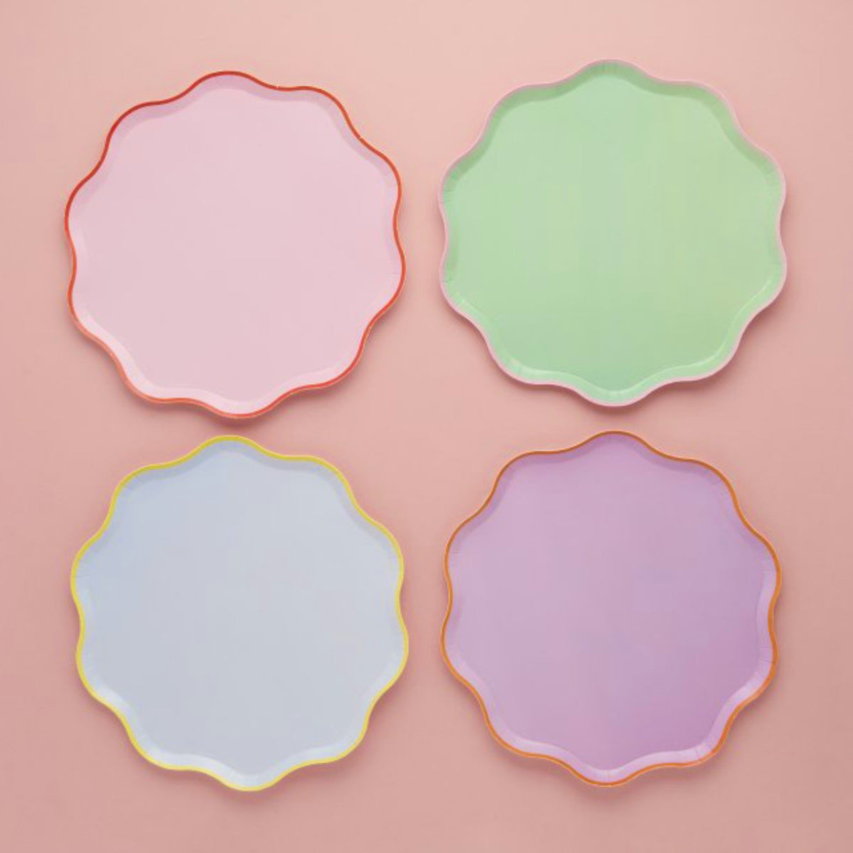 Wavy Edge Colourful Party Paper Plates x 8