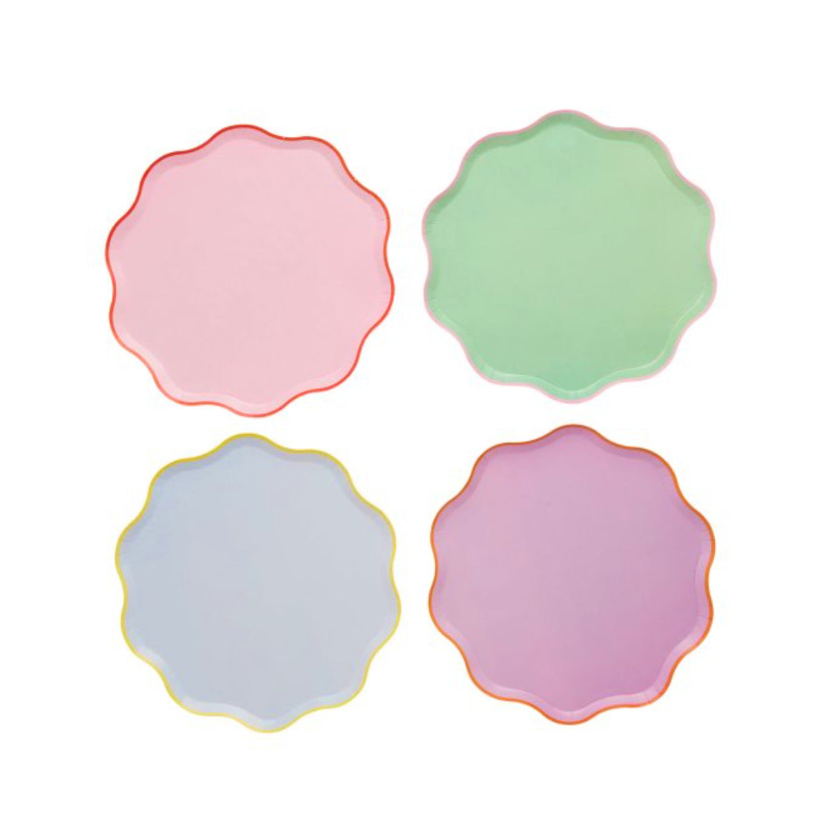Wavy Edge Colourful Party Paper Plates x 8