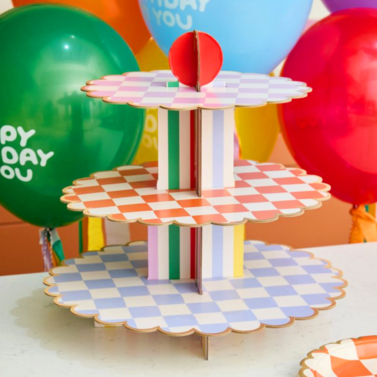 Colourful 3 Tier Party Cupcake Stand