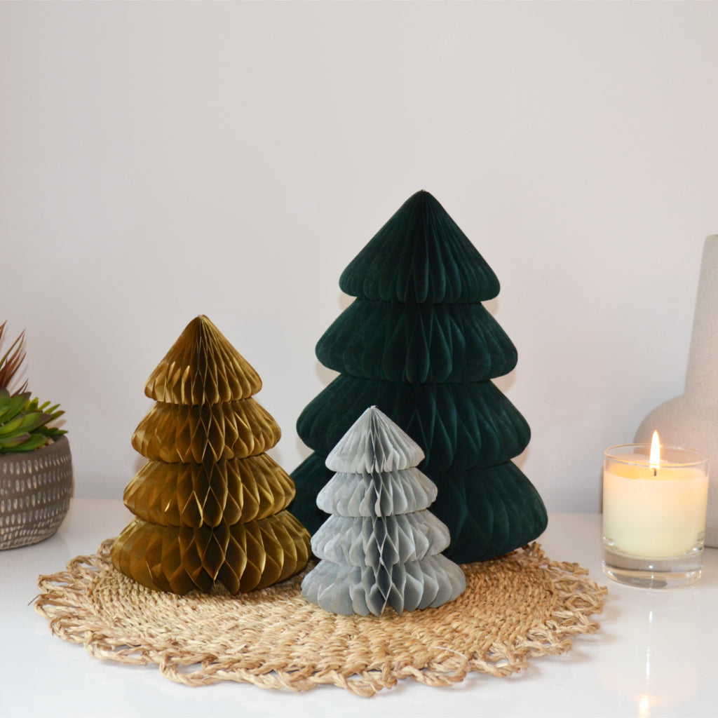 Christmas Tree Paper Honeycombs Pack of 3