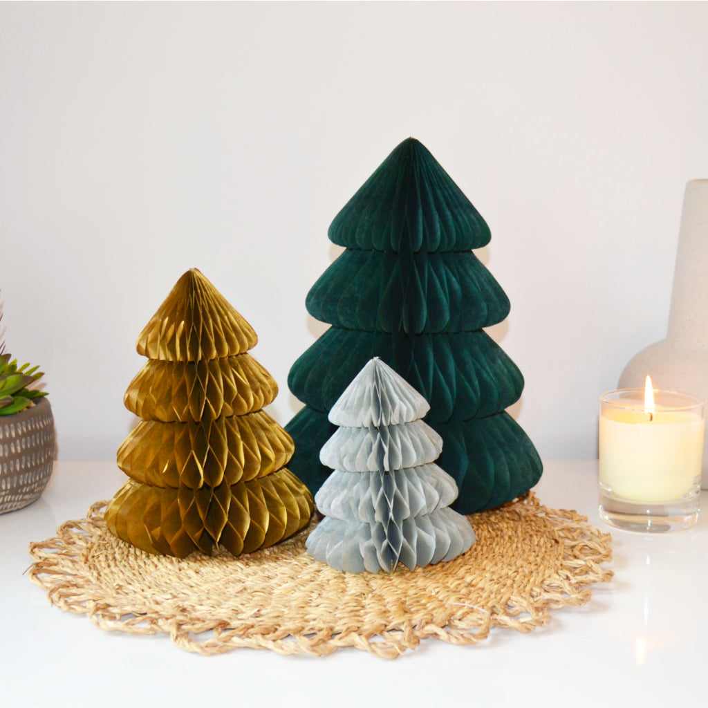 Christmas Tree Paper Honeycombs Pack of 3