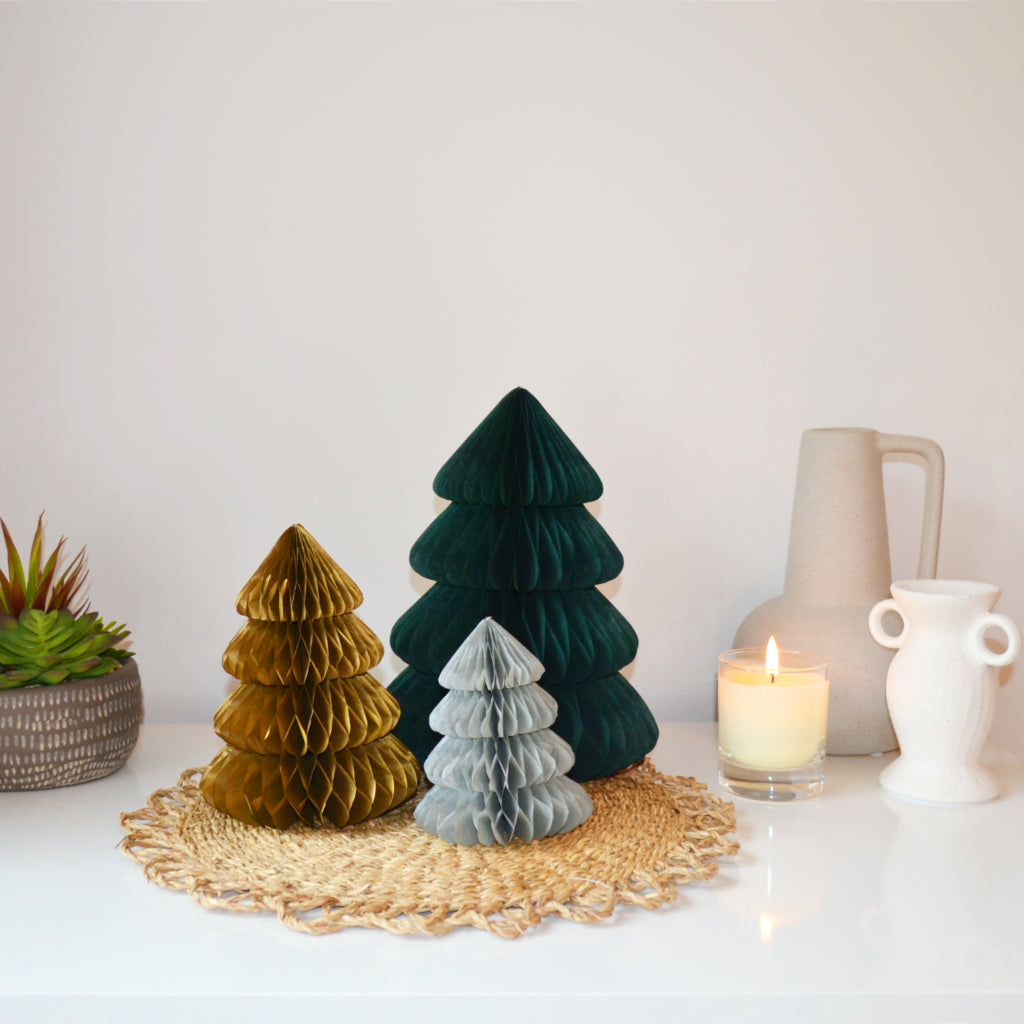 Christmas Tree Paper Honeycombs Pack of 3