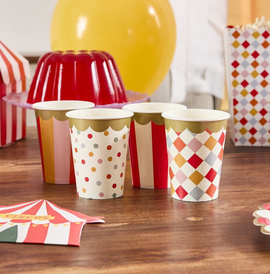 Colourful Party Cups x 8