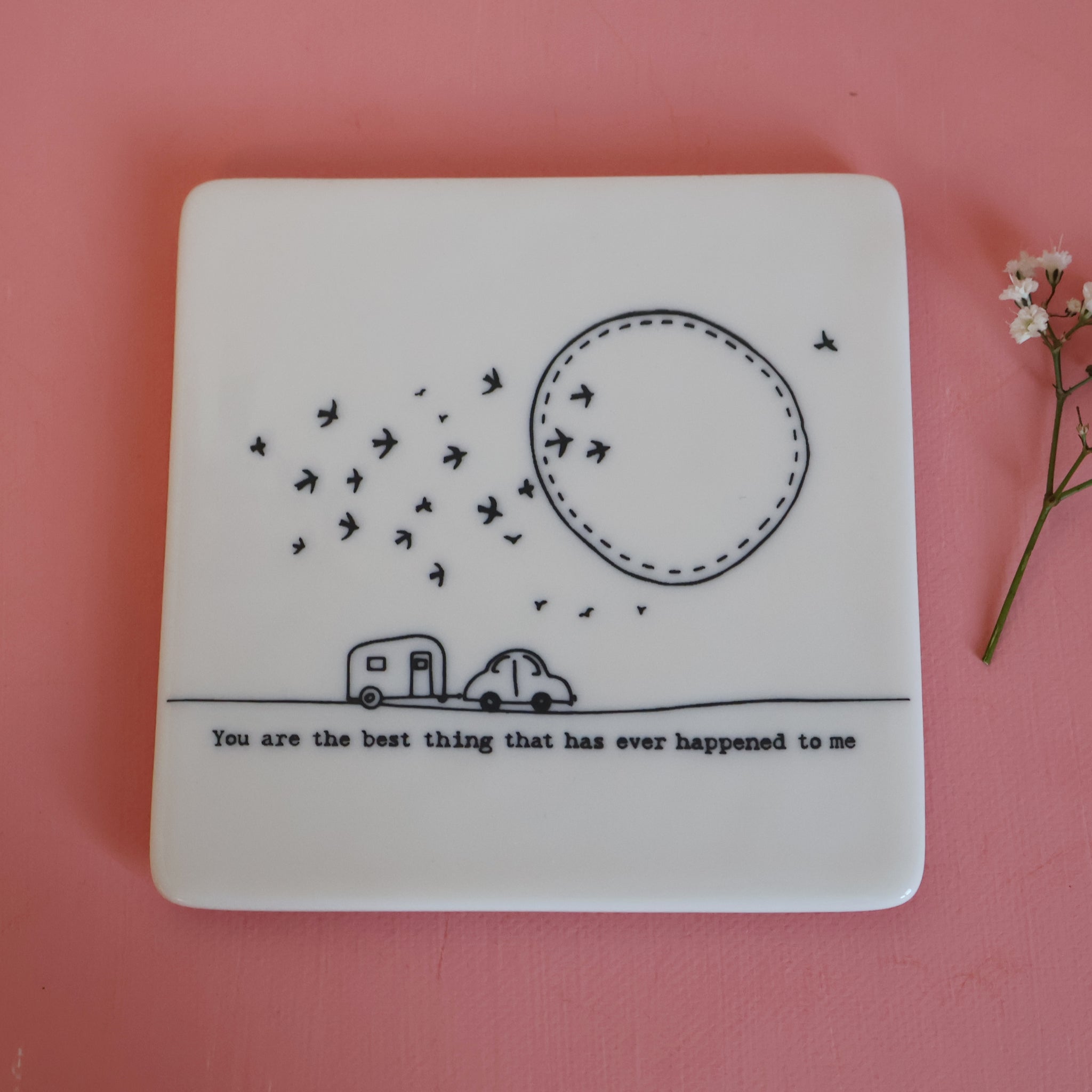 East of India 'You Are The Best Thing' Porcelain Square Coaster