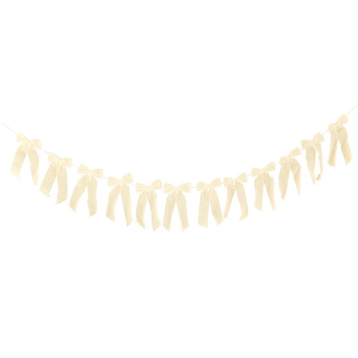 Cream Velvet Bow Garland - 2 Metres