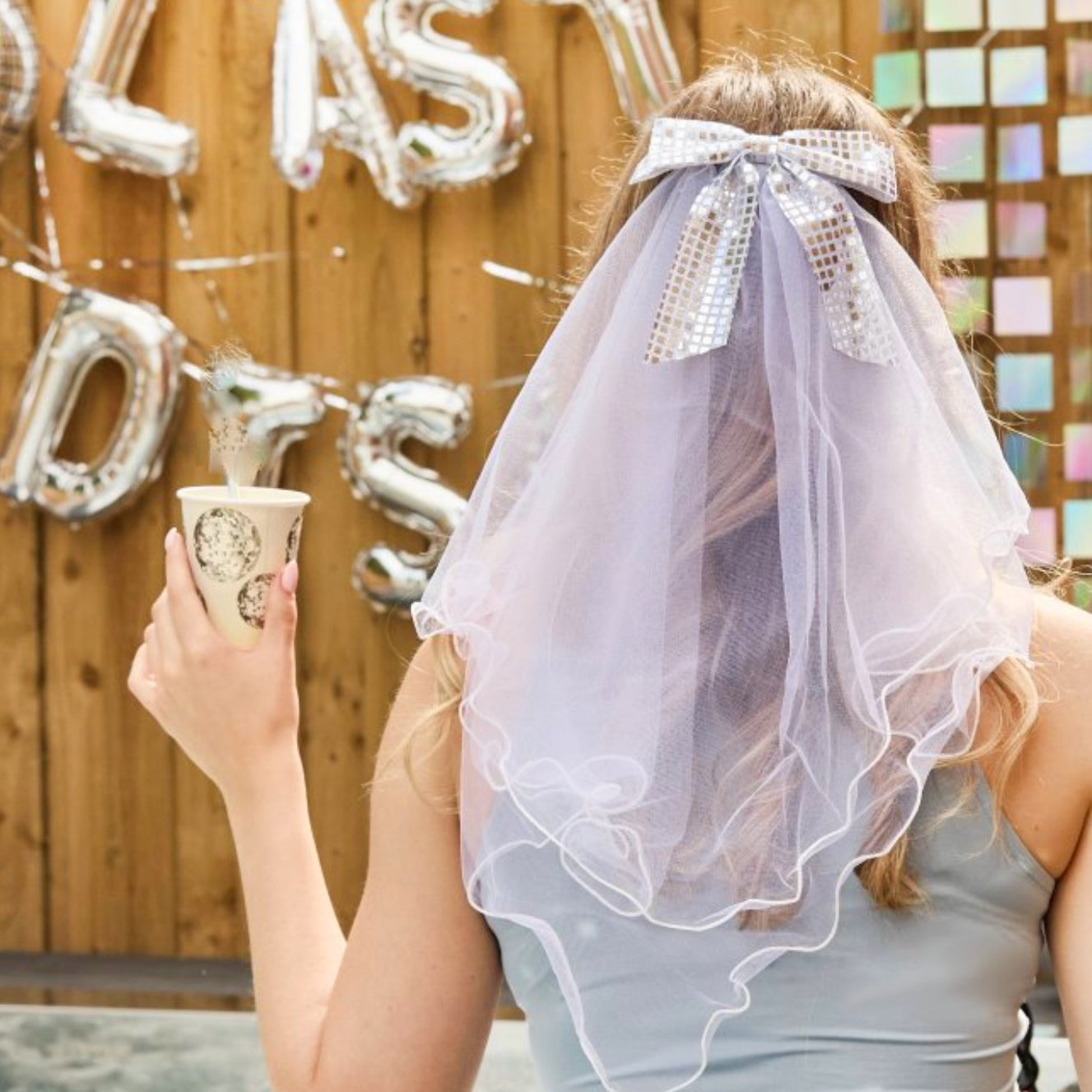 Disco Bow Bride To Be Veil
