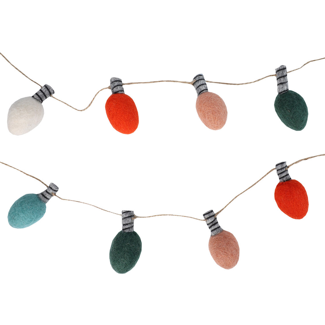 Pastel Multicoloured Felt Lightbulb Shaped Bunting
