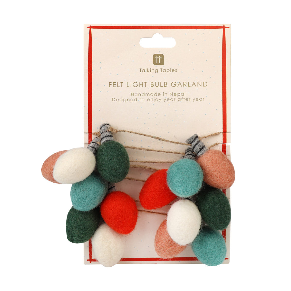 Pastel Multicoloured Felt Lightbulb Shaped Bunting