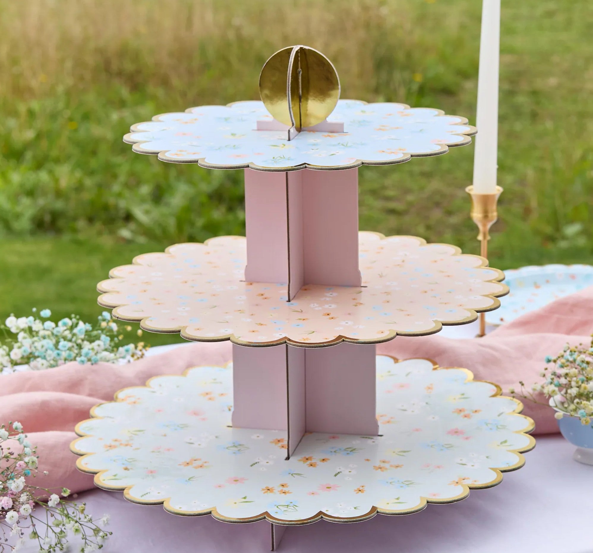 Floral 3 Tier Party Cake Stand