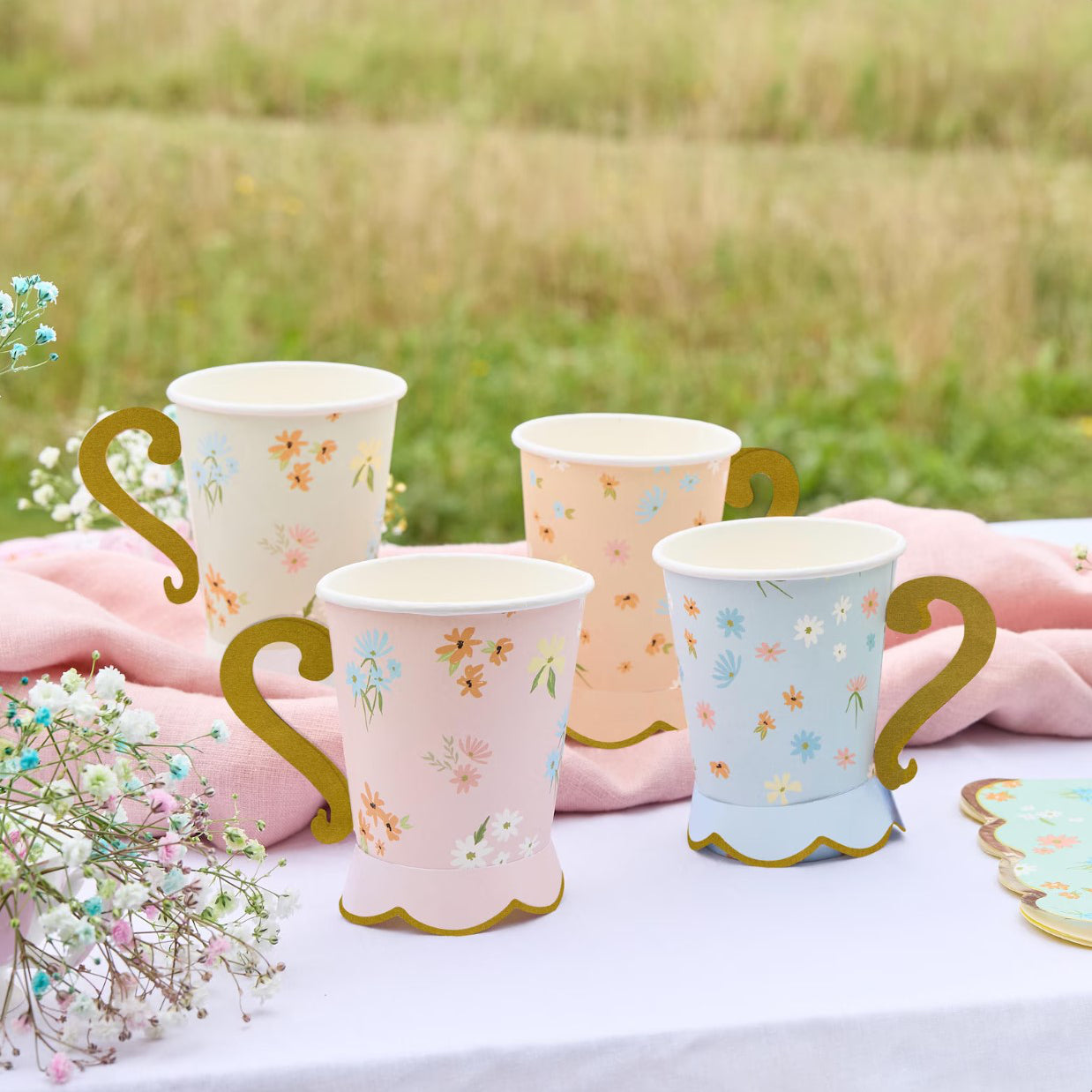 Floral Tea Party Cups x 8