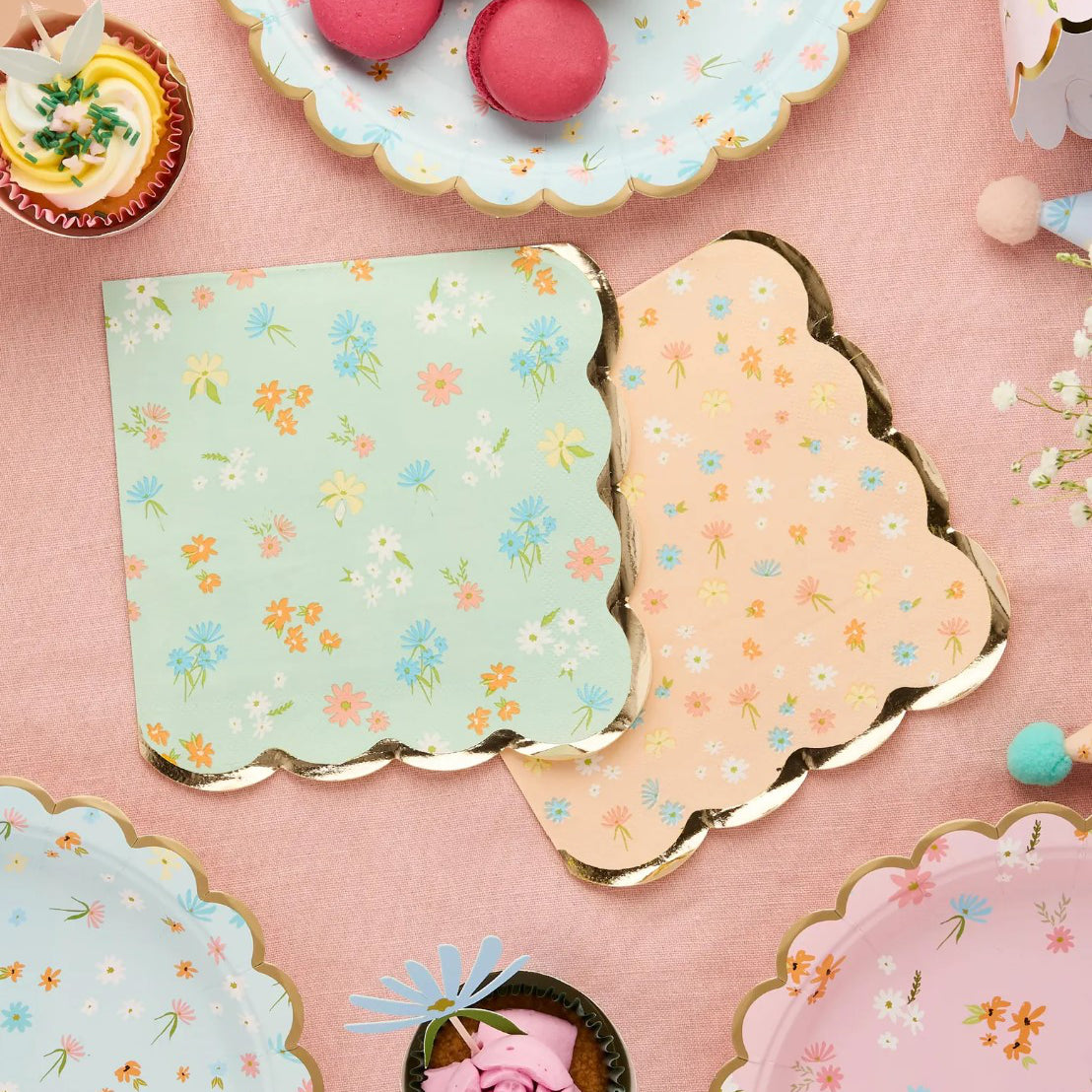 Floral Tea Party Paper Napkins x 16