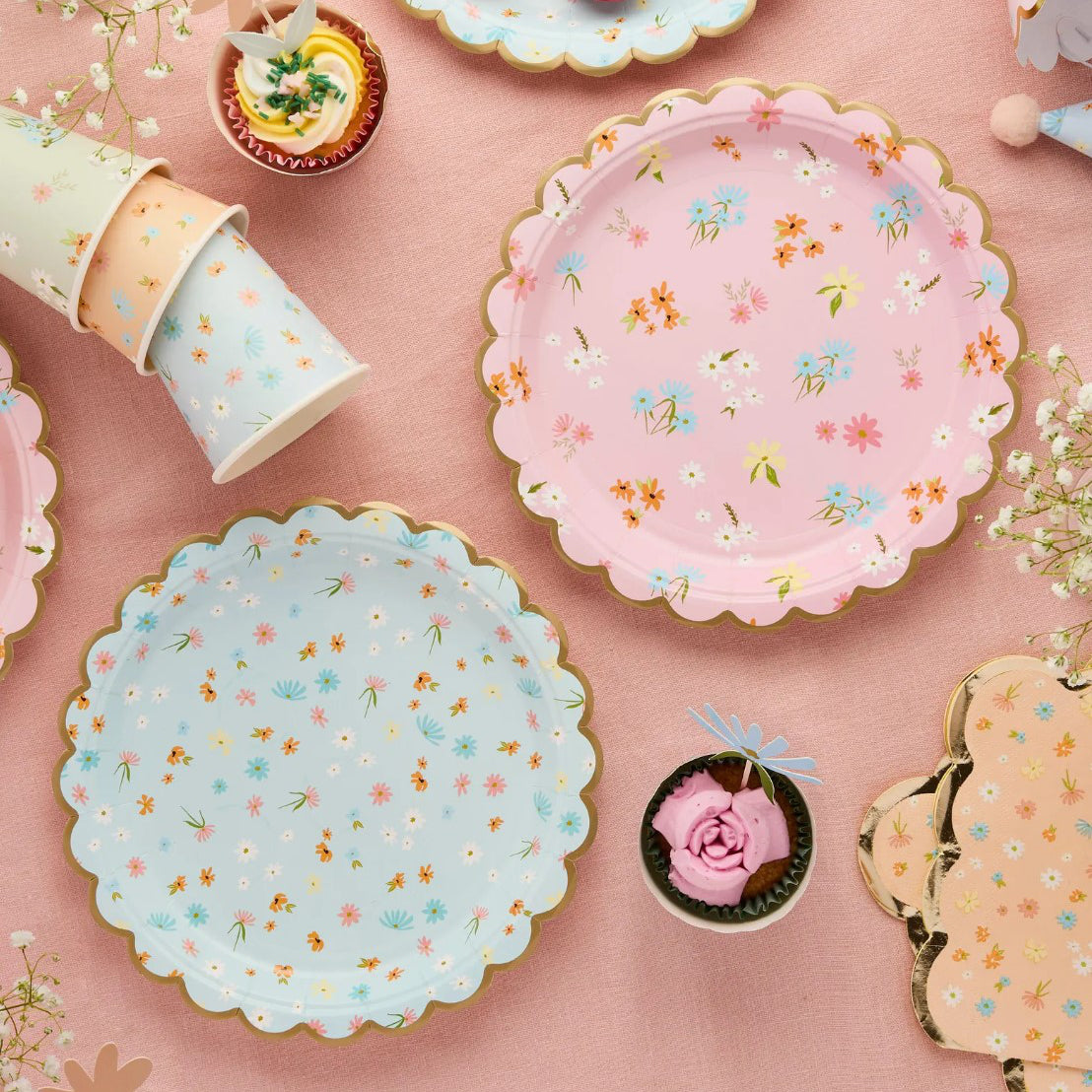 Floral Tea Party Paper Plates x 8