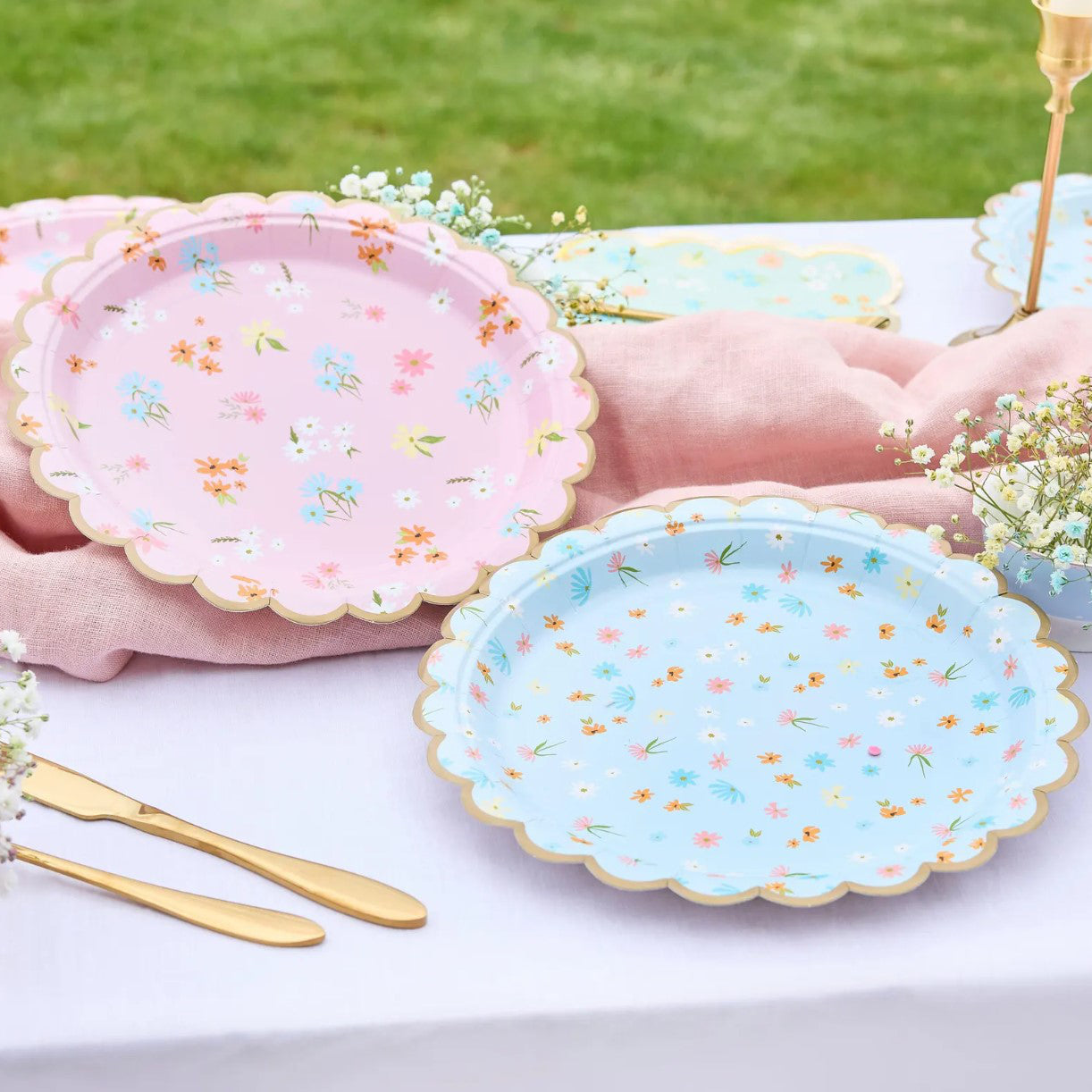 Floral Tea Party Paper Plates x 8