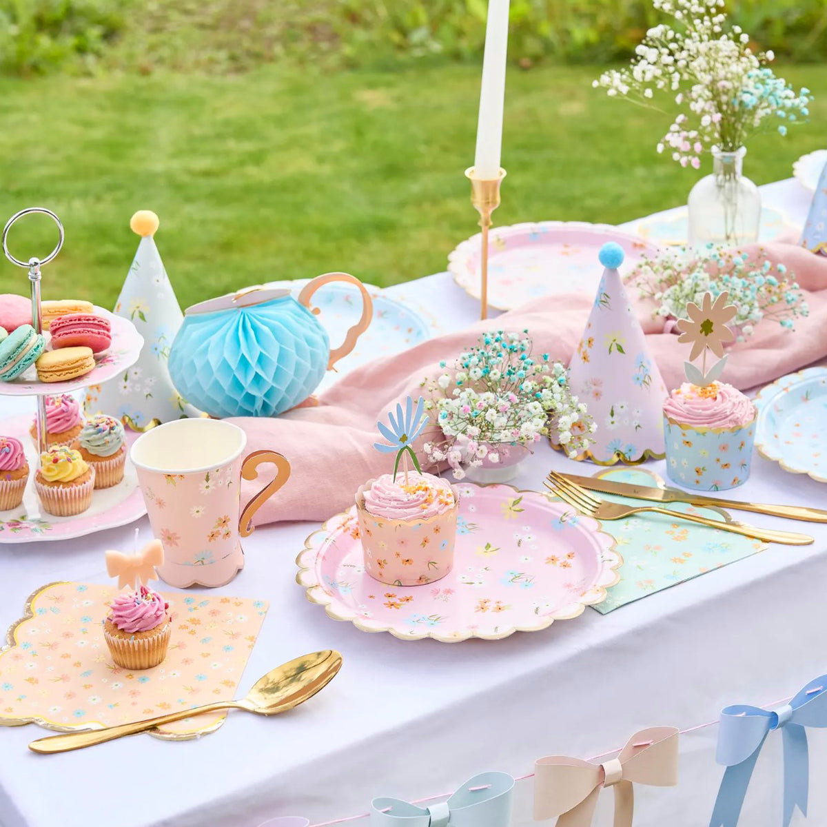 Teapot and Teacup Paper Honeycomb Decorations - Pack Of 2
