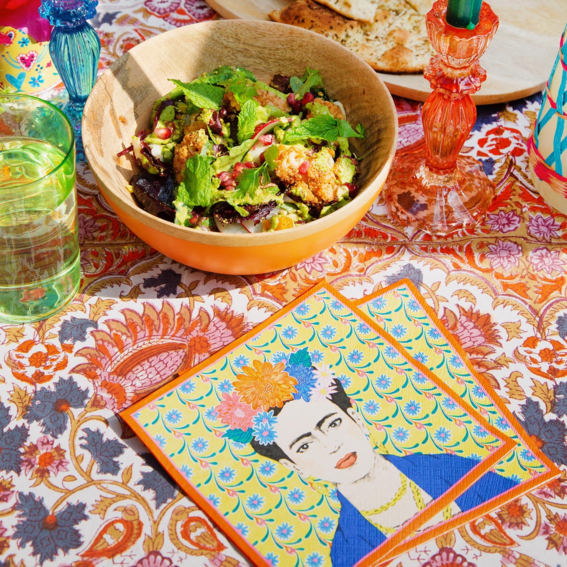 Frida Kahlo Yellow Napkins - Pack of 20