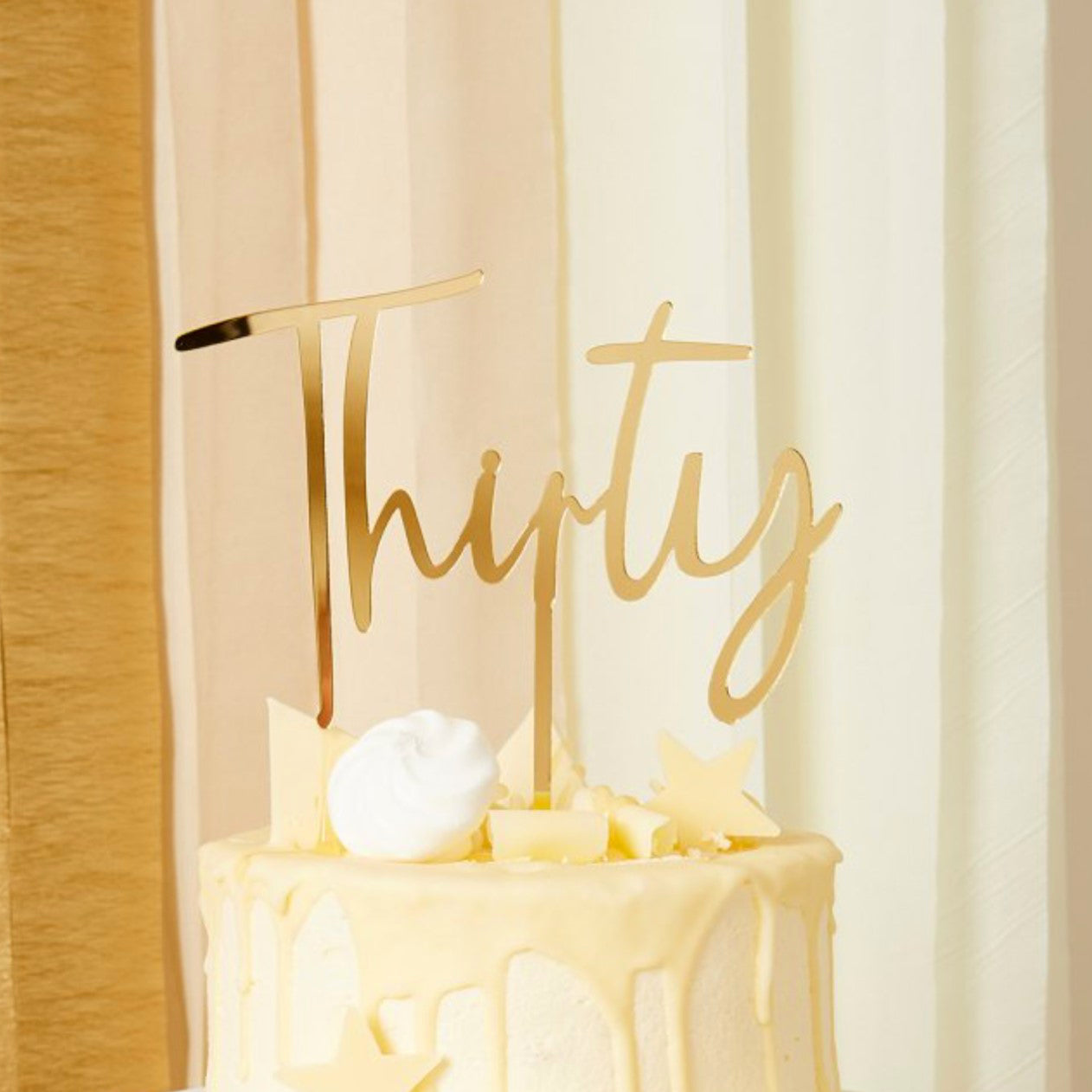 Gold Acrylic Thirty Birthday Cake Topper