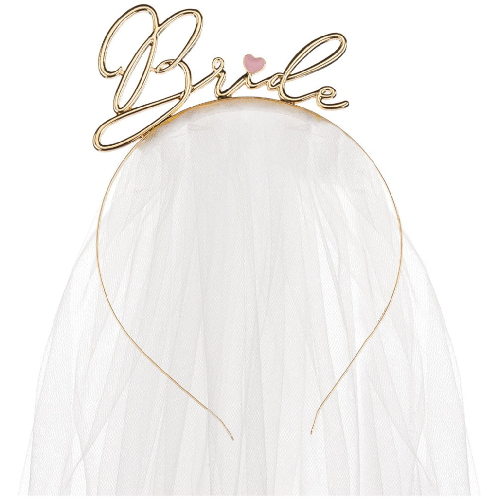 Gold Bride Headband with Veil