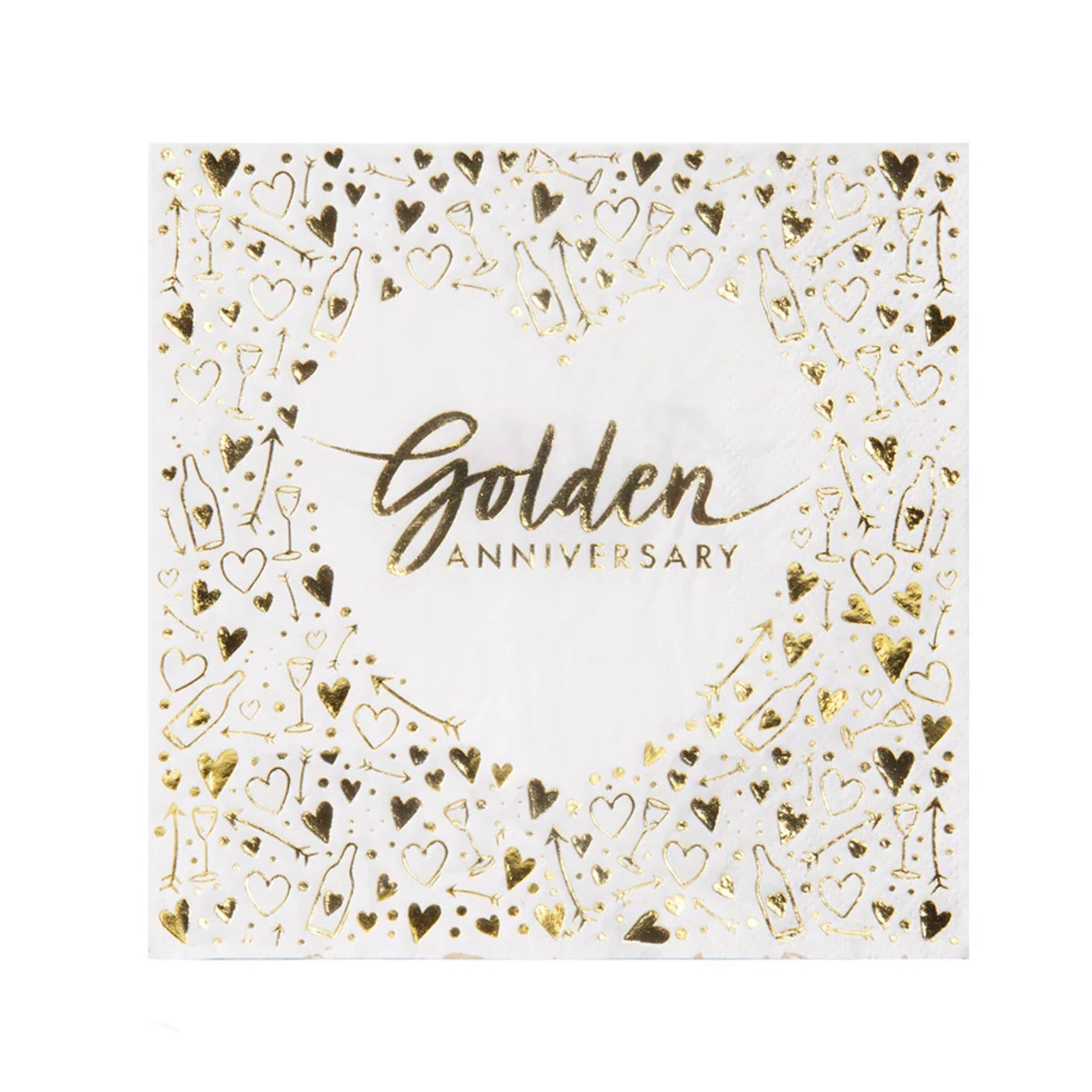 Golden Wedding Anniversary Napkins x 16