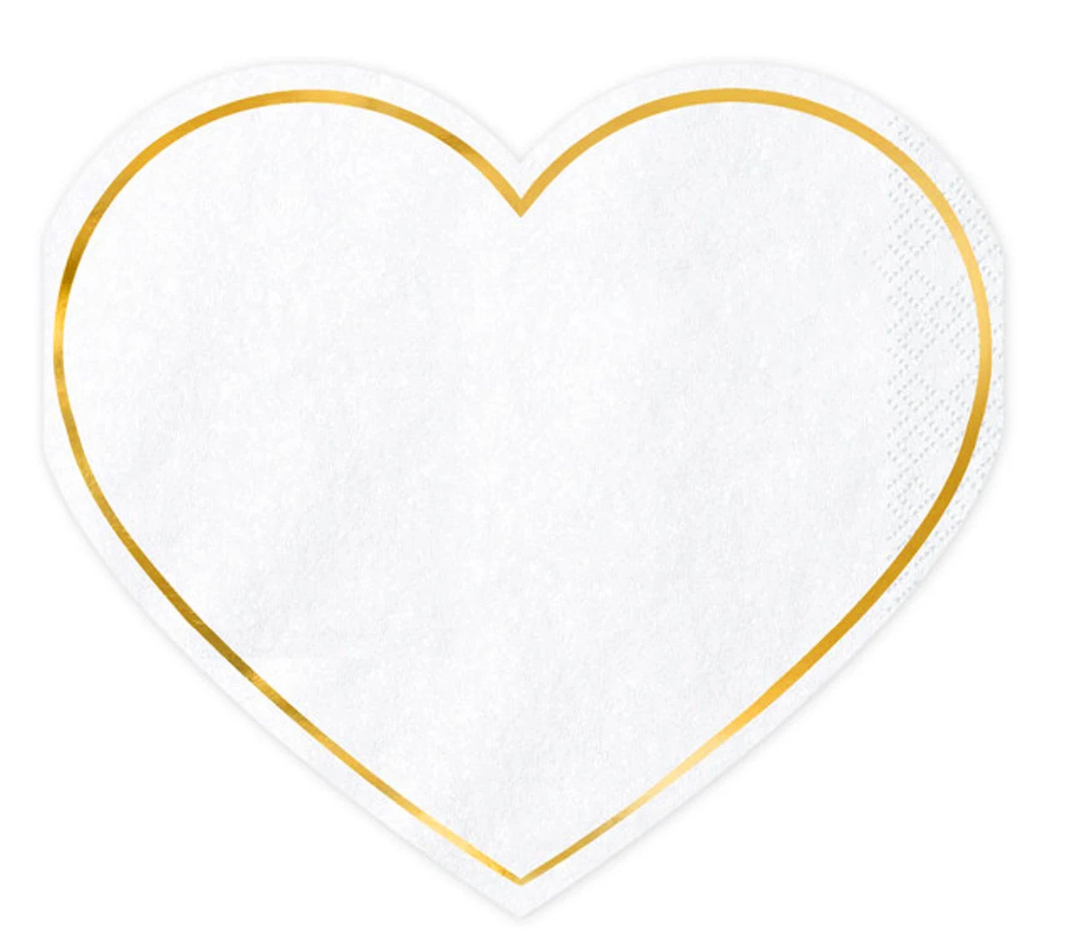 Heart Shaped Napkins with Gold Foil Edging