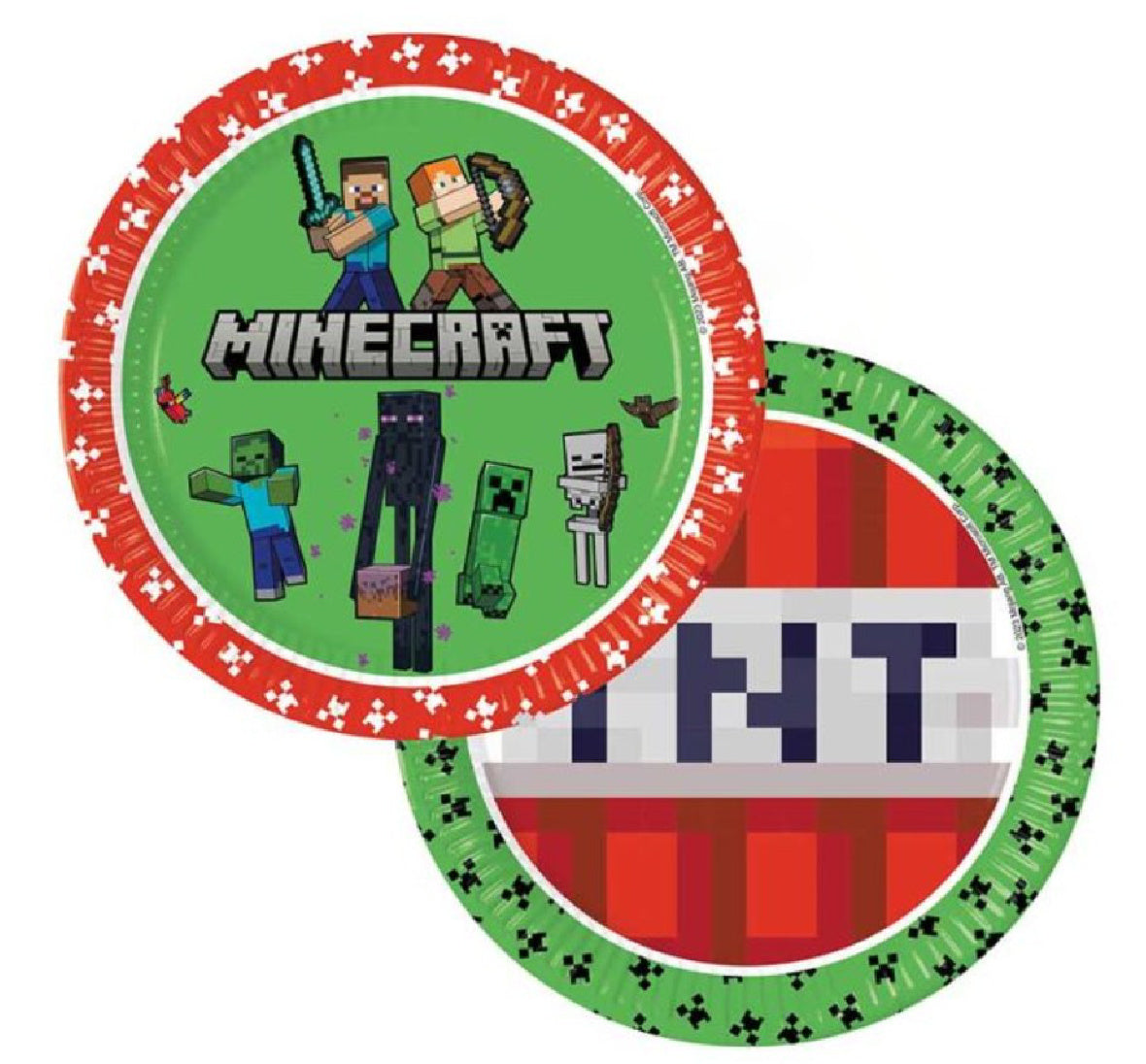 Minecraft Party Plates x 8