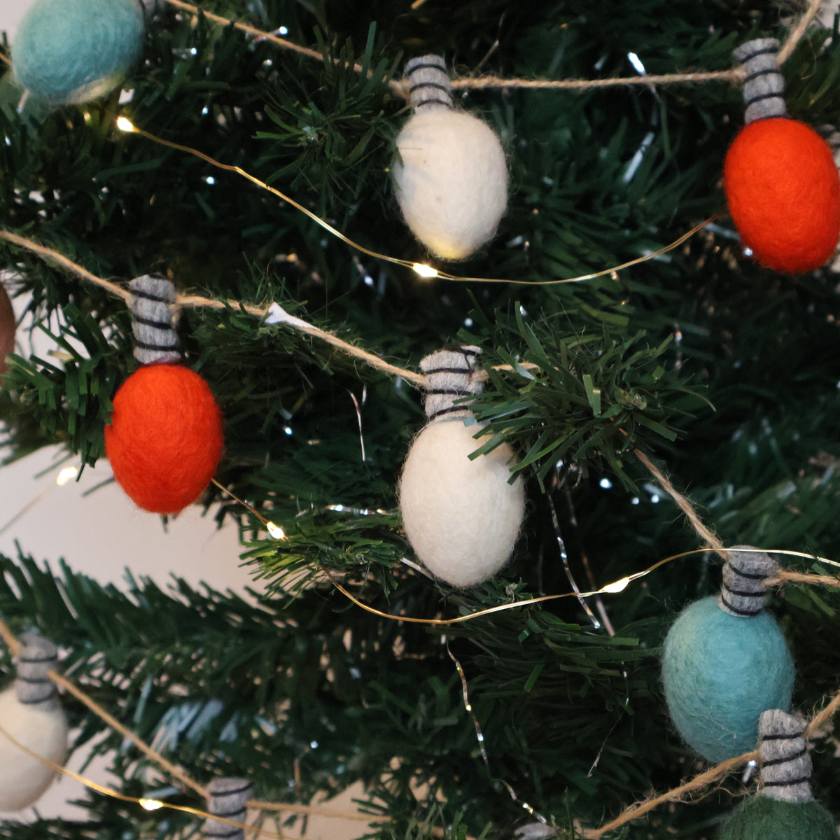 Pastel Multicoloured Felt Lightbulb Shaped Bunting