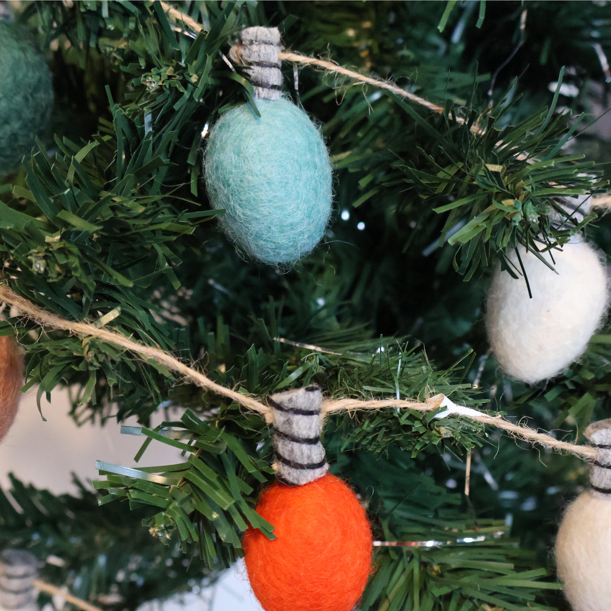 Pastel Multicoloured Felt Lightbulb Shaped Bunting