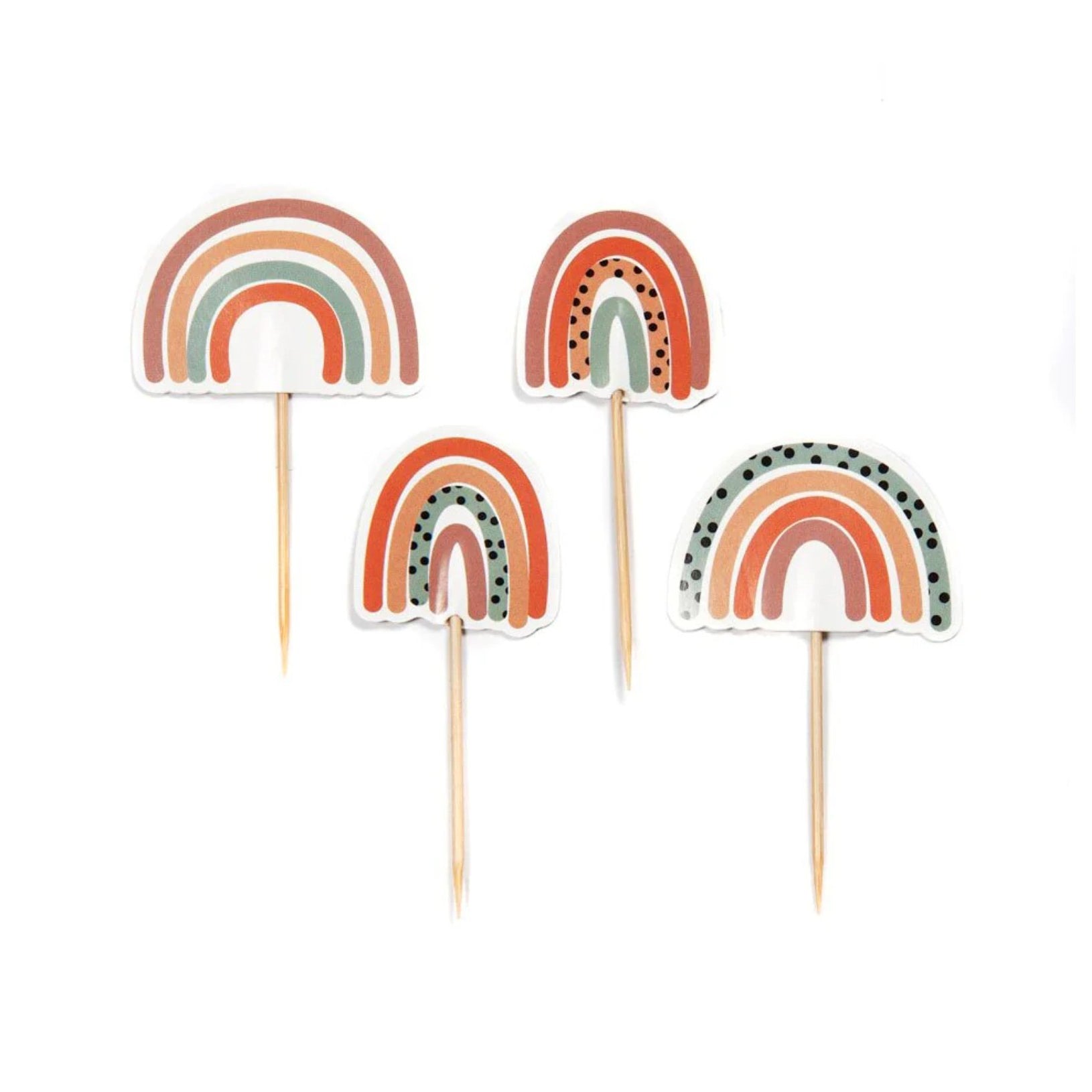 Pastel Rainbow Cupcake Toppers x 12