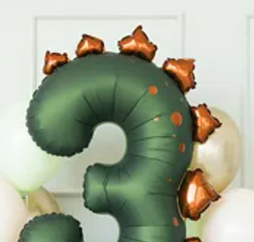 Dinosaur Number 3 Foil Balloon - 36 inch