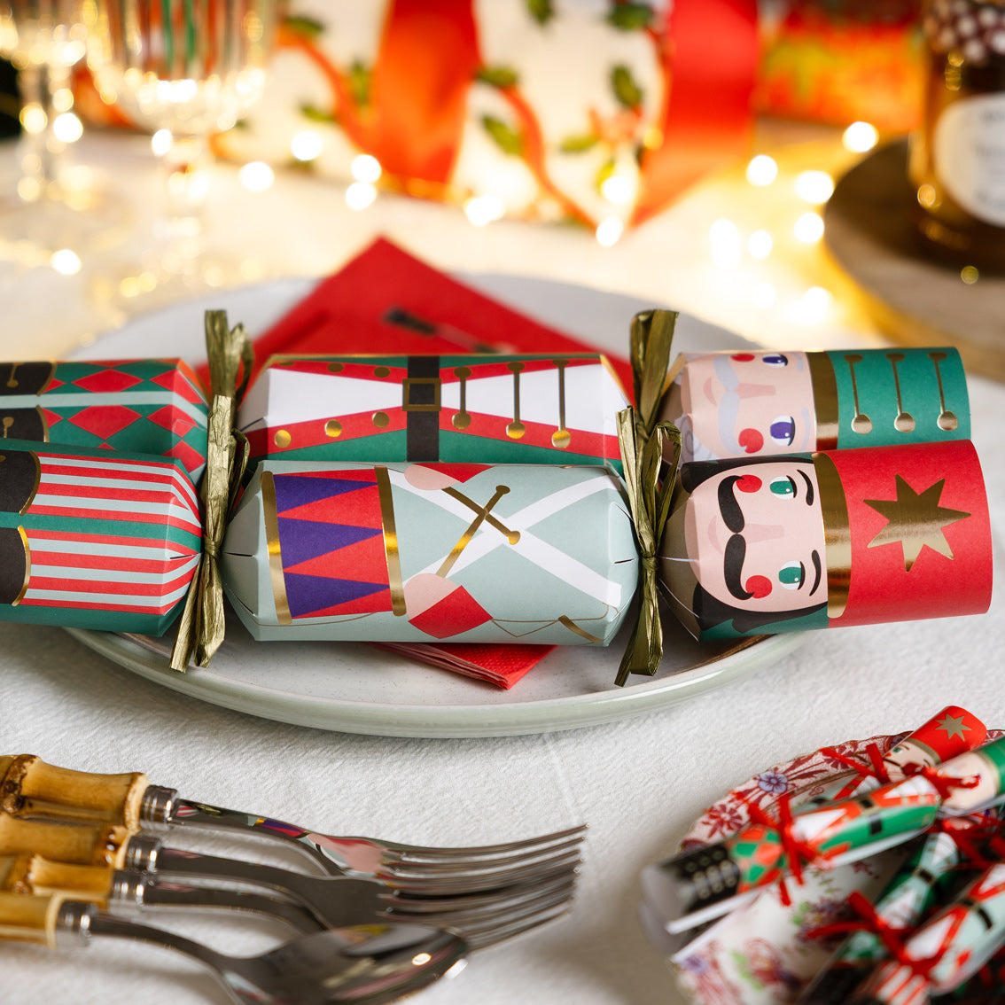 Nutcracker Christmas Crackers with Bingo Game - Pack of 6