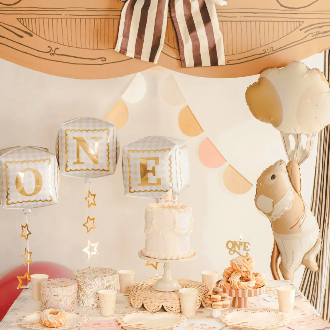 First Birthday Foil Cube Balloons