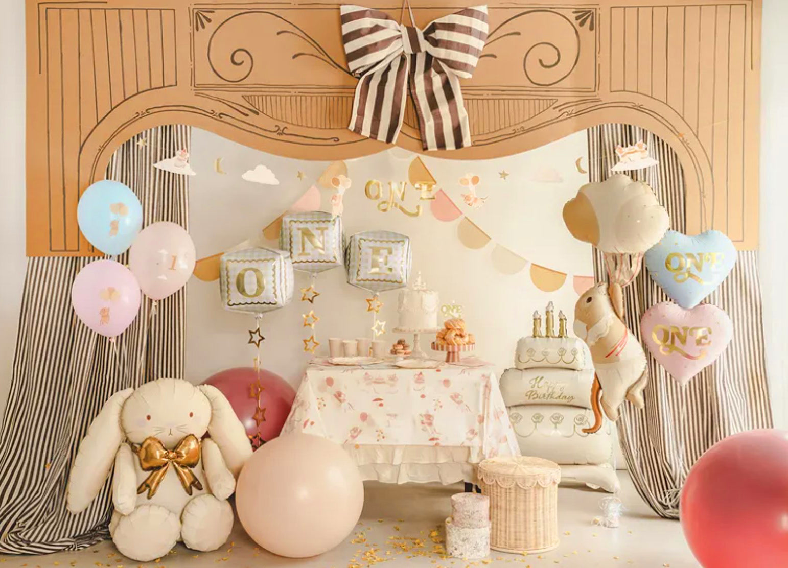 First Birthday Foil Cube Balloons