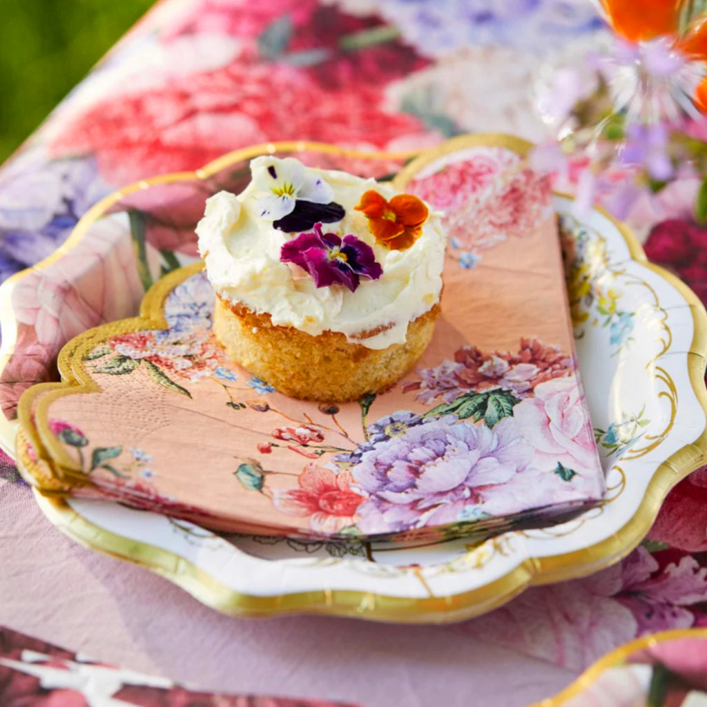 Peach Floral Napkins x 20