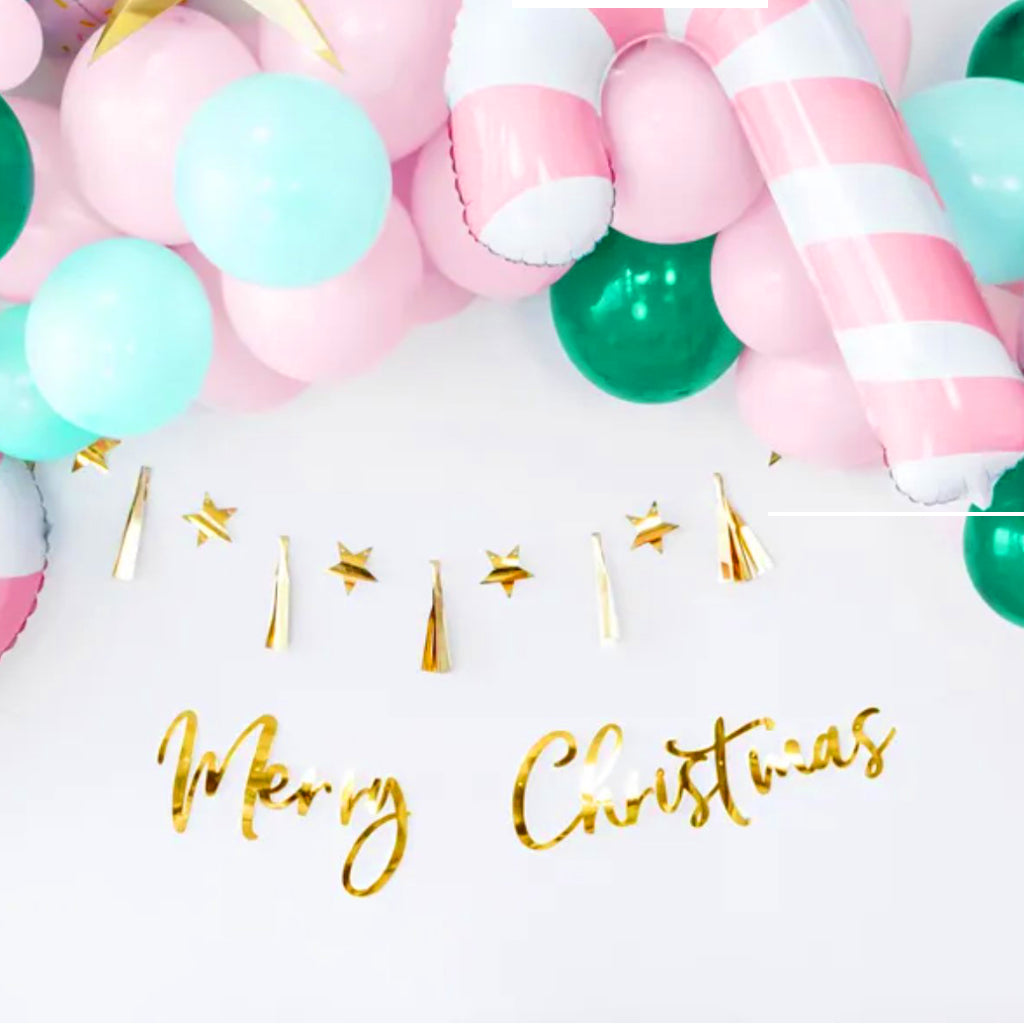 Large Pink Candy Cane Foil Balloon