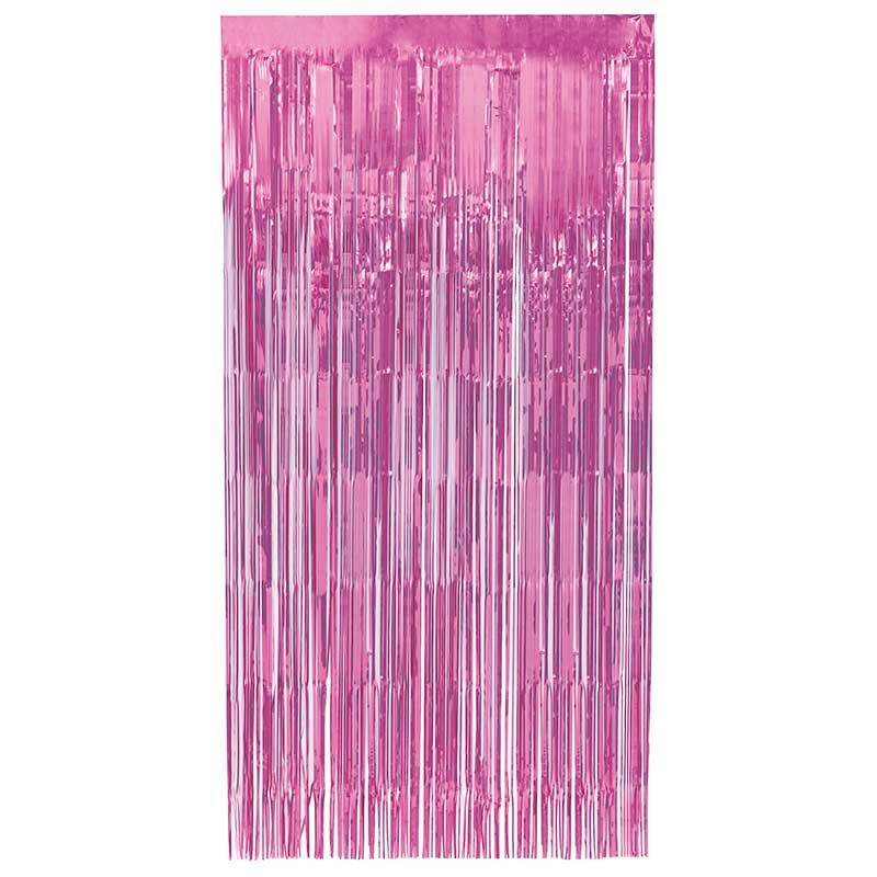 Metallic Pink Foil Fringe Curtain