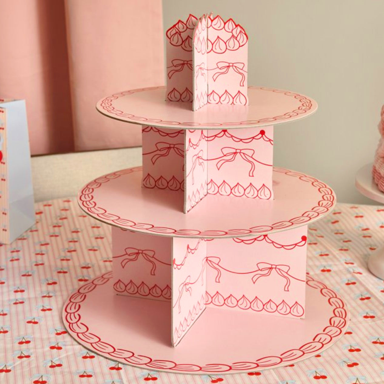 Rococo Cherries 3 Tier Party Cake Stand