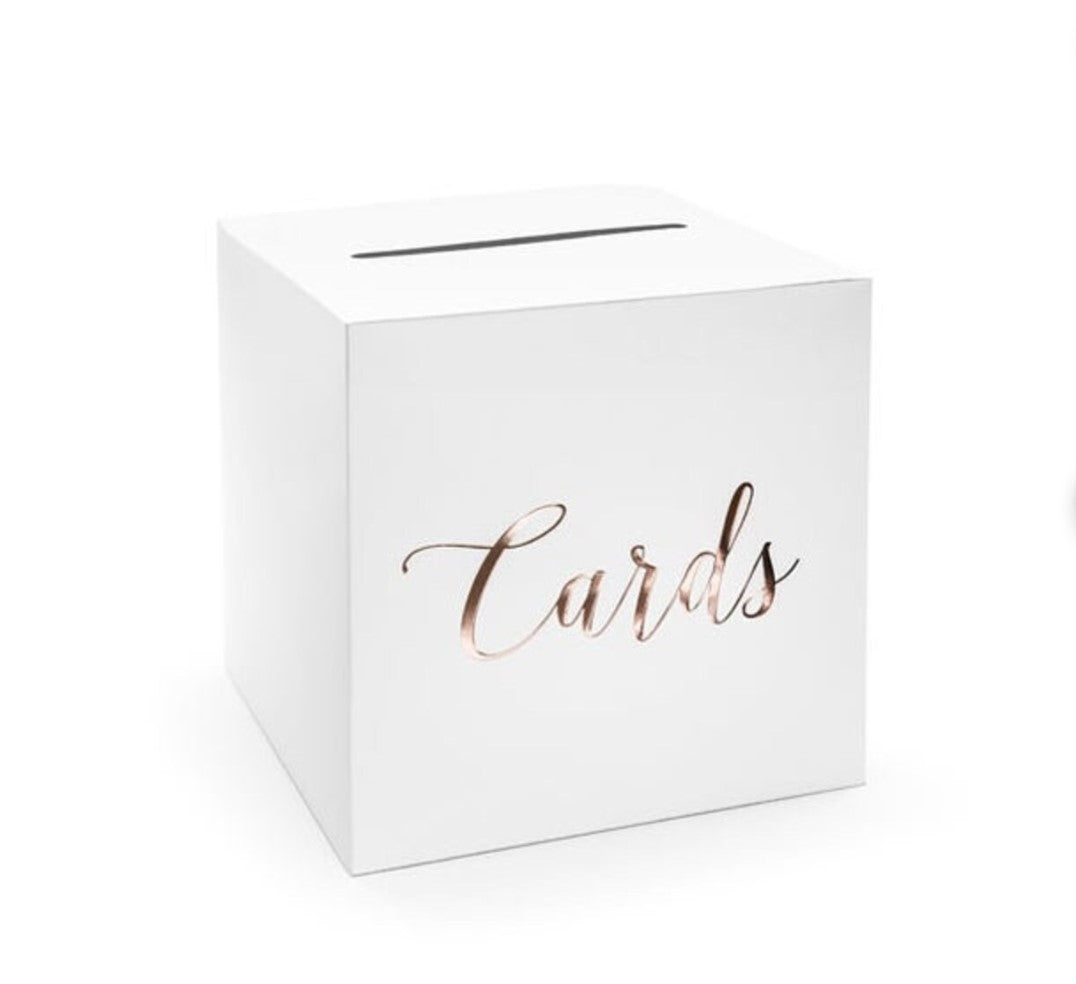 Wedding Cards Box with Rose Gold Script