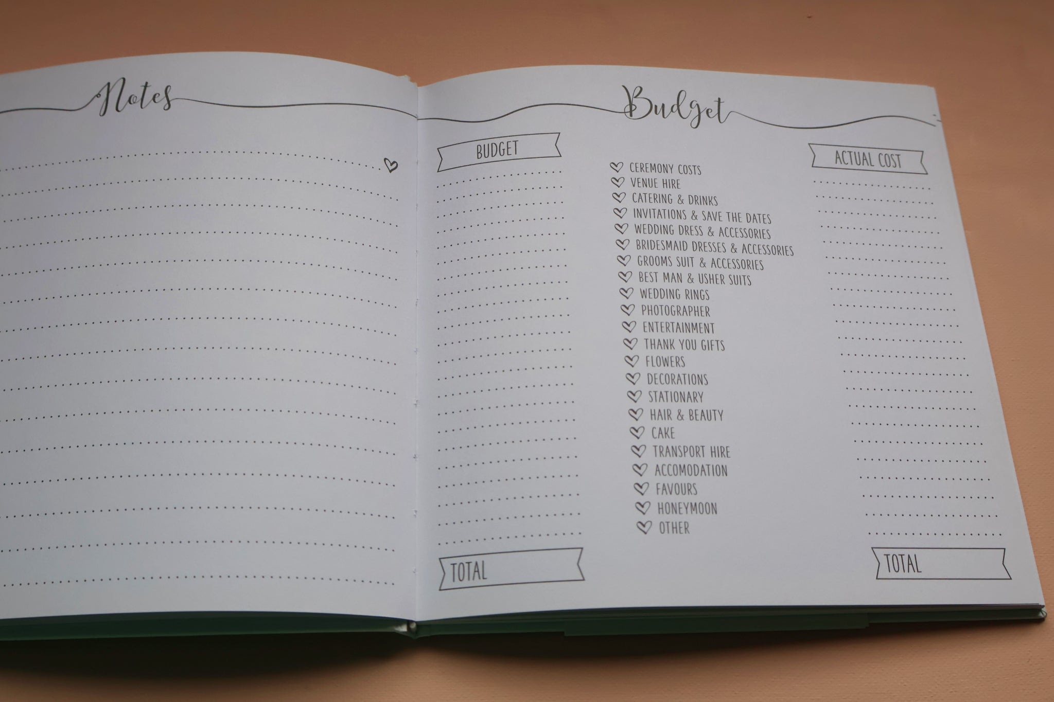 Rose Gold Wedding Planner Book