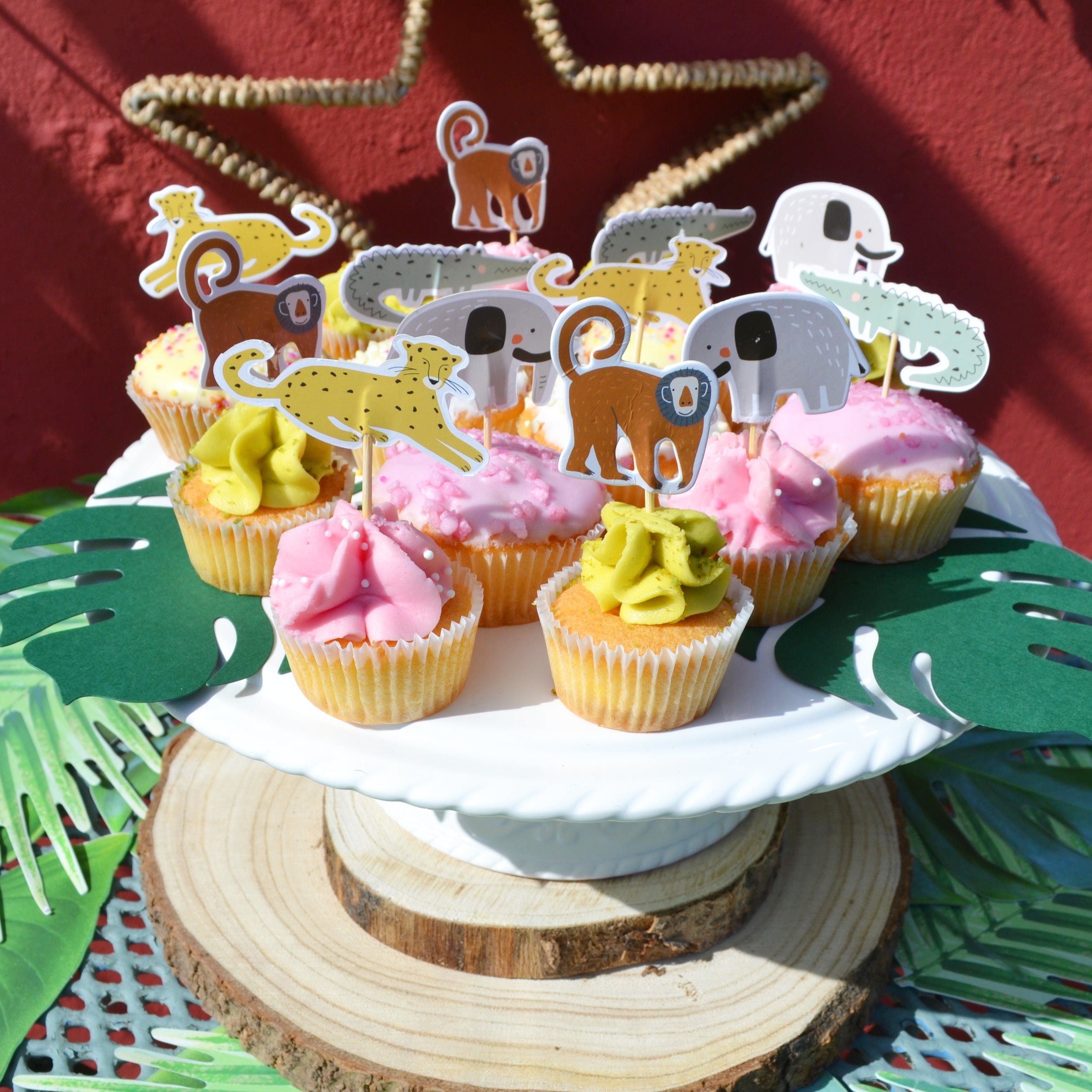 Safari Animal Cupcake Toppers x 12