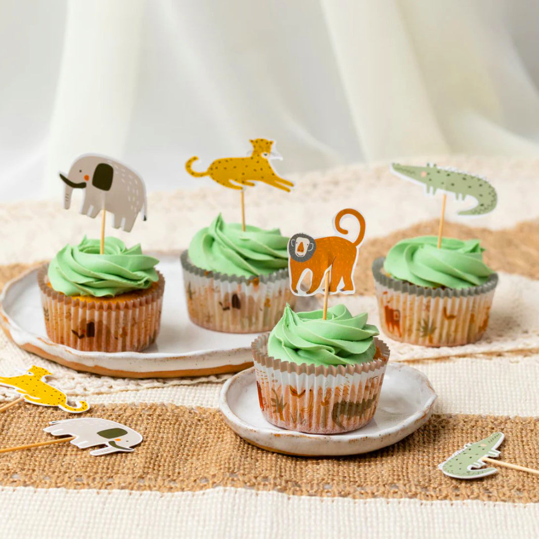 Safari Animal Cupcake Toppers x 12