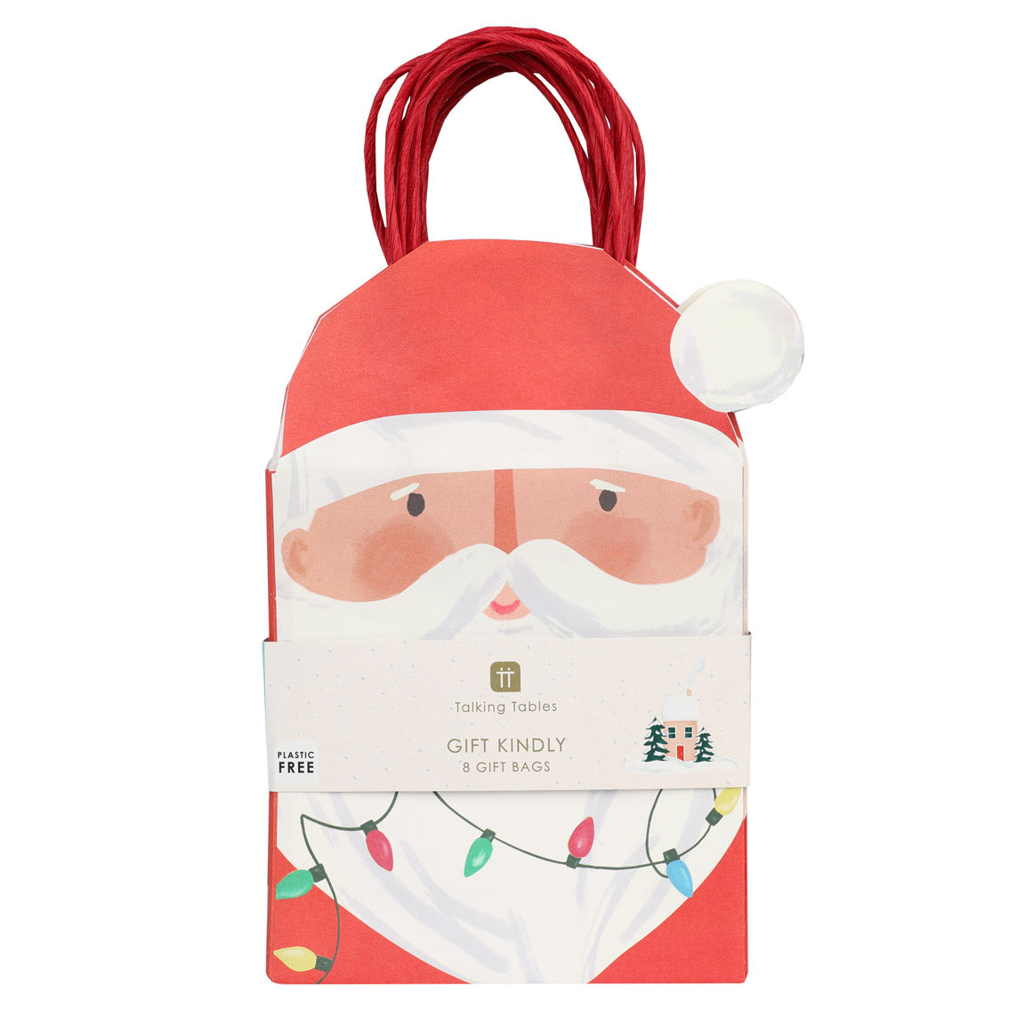 Santa Christmas Gift Bags x 8